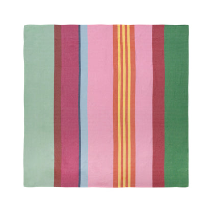 super large, striped blue, green, pink, yellow orange beach blanket
