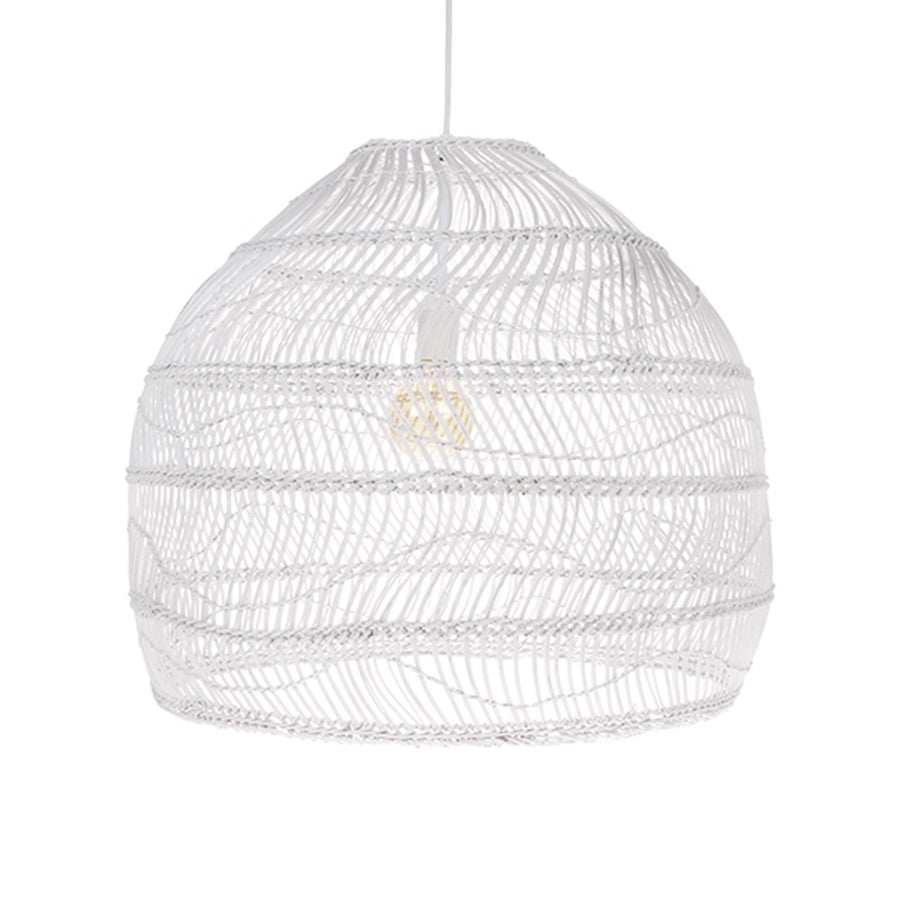 nordic contemporary coastal style white wicker ball light