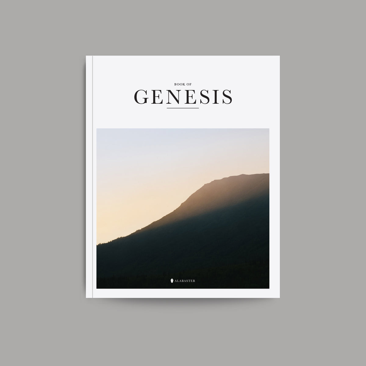 Bible book Genesis with mountain on cover