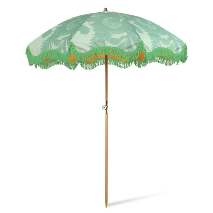 abric green fringes retro style beach parasol