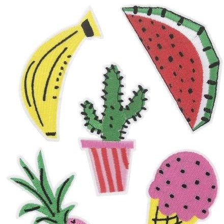 Fruits iron on embroidered patch | set of 5
