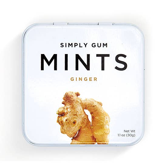 simply gum ginger mints in tin