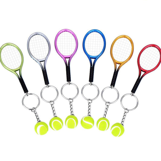 Key chain - tennis racket and ball