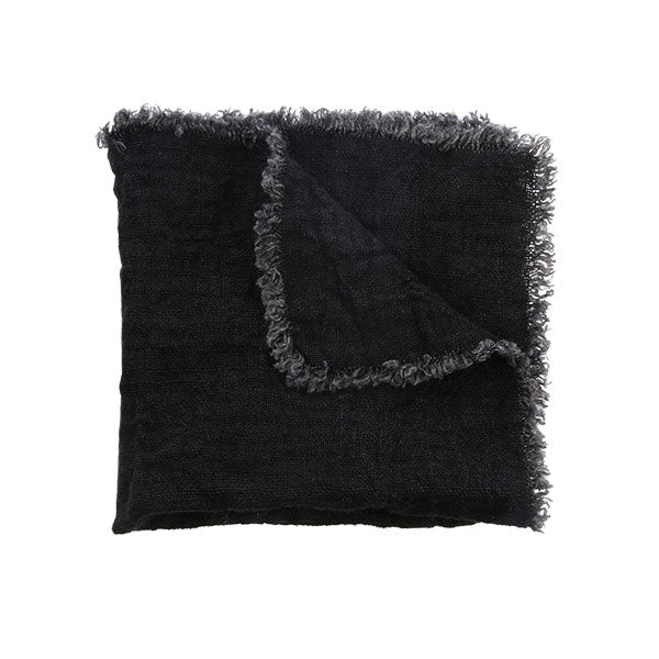 natural linen napkin in color charcoal