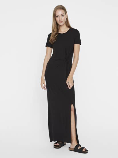 black maxi dress with split by vero moda